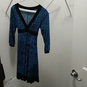 Blue and black dress